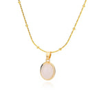 Oval Cat's Eye Pendant Titanium Steel Necklace - Viexta