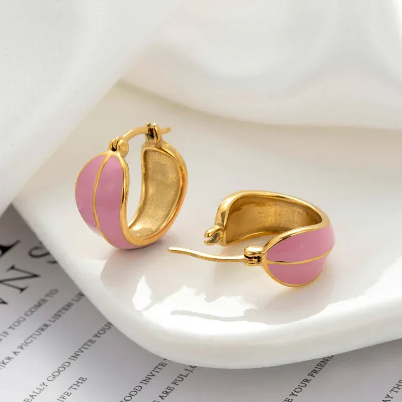 Titanium Heart-shaped Round Studs - Viexta