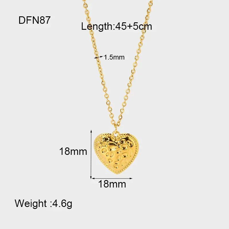 Peach Heart Pendant Neckwear - Viexta