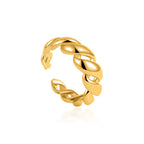 18K Gold Retro Croissant Ring
