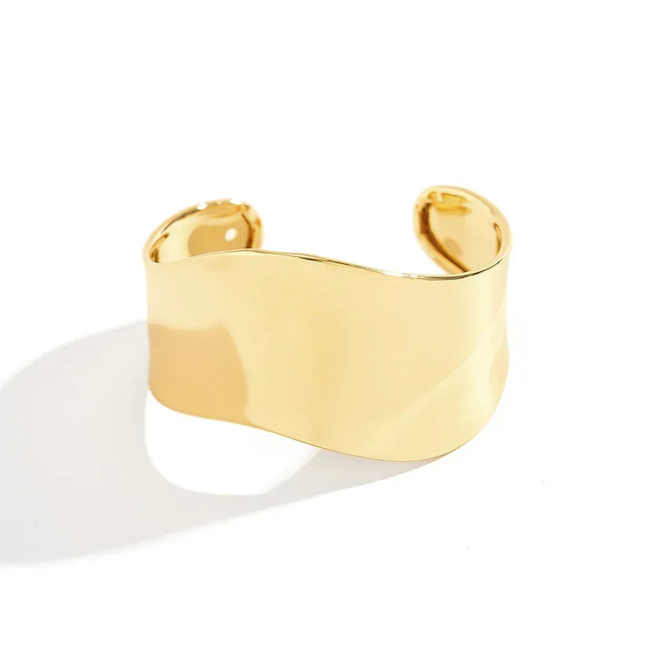 Irregular Glossy Wide Bracelet - Viexta
