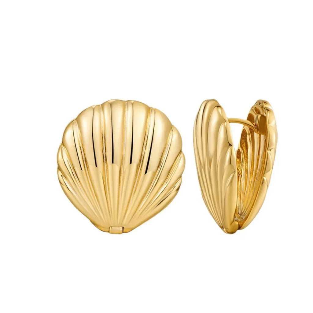 Exaggerated Ocean Shell Texture Earrings - Viexta