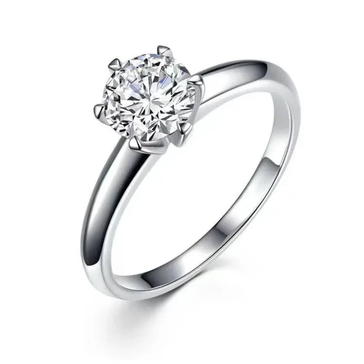 Six-claw 1 Karat Engagement Ring - Viexta