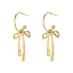 Metal Fashion Minimalist Bowknot Stud Earrings - Viexta
