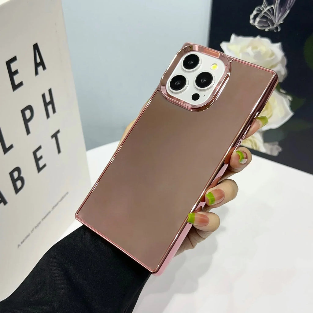 Right-angle Large Hole Electroplating Mirror Drop-resistant iPhone Cover - Viexta
