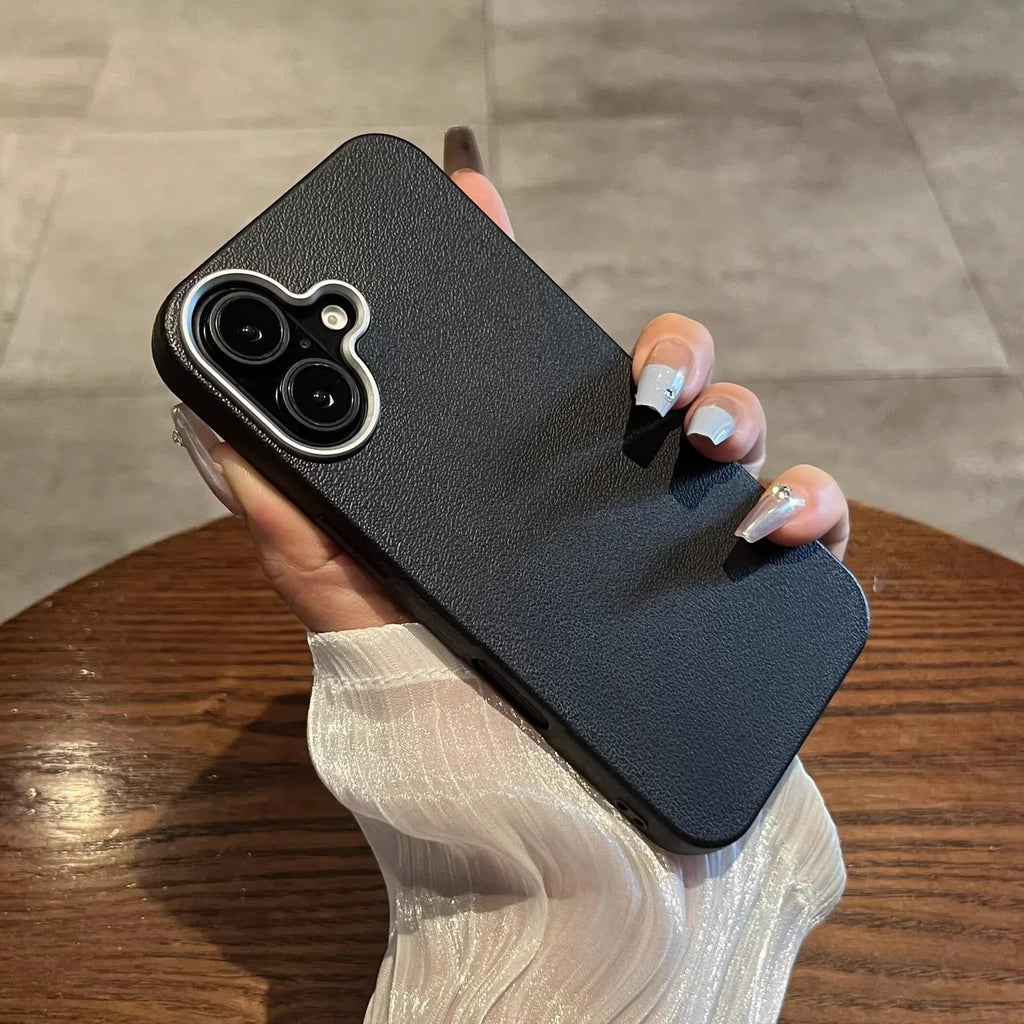 Plain Leather Pattern Soft Shell iPhone case - Viexta