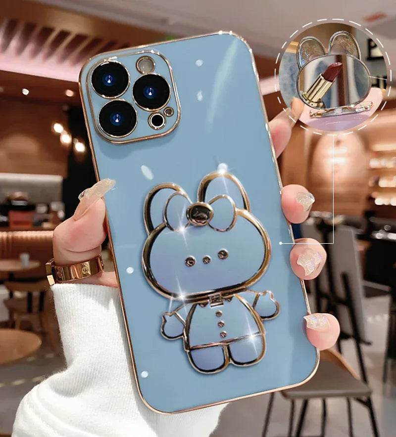 Creative Cartoon Rabbit Stand Mirror Phone Case - Viexta