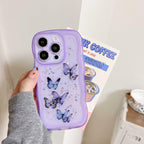 painted-butterfly-glitter-transparent-drop-resistant-iphone-cover - Viexta
