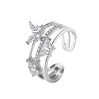 Double Butterfly Flash Zircon Ring - Viexta