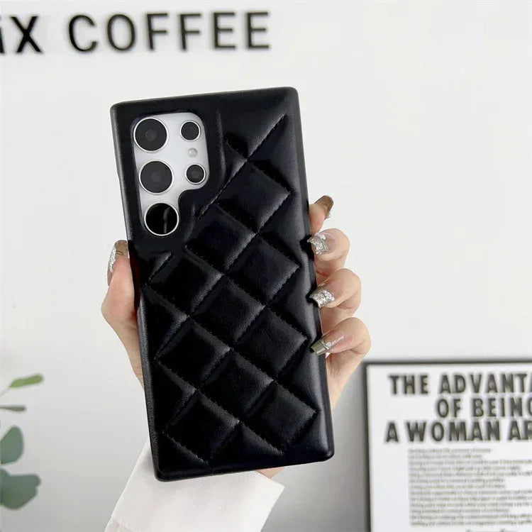 Diamond Plaid Samsung S Series Leather Phone Case - Viexta