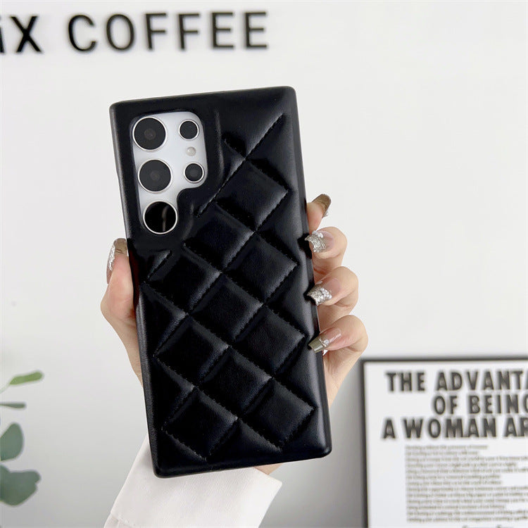 Diamond Plaid Samsung S Series Leather Phone Case