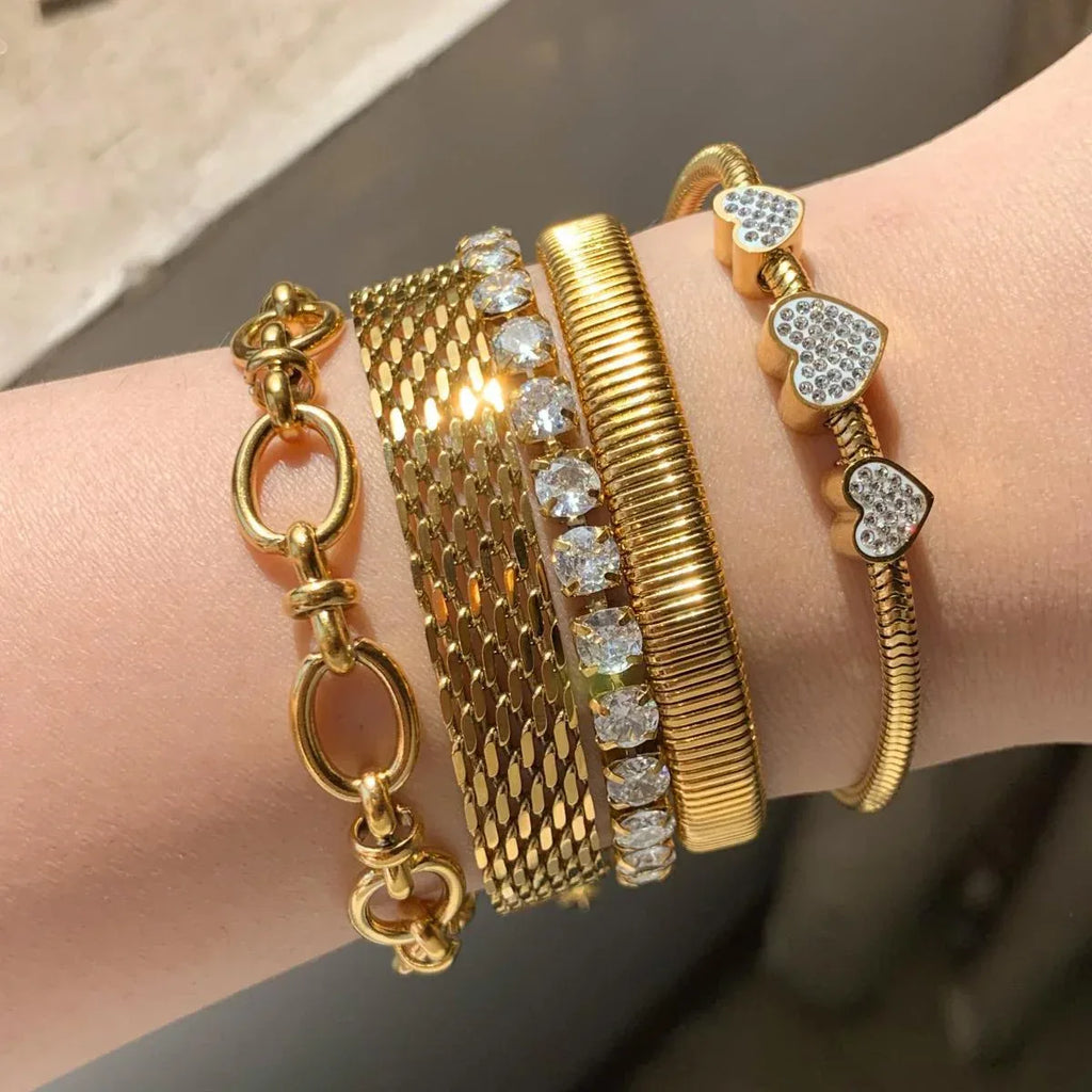 Crystal Heart Adjustable Infinite Bracelet - Viexta