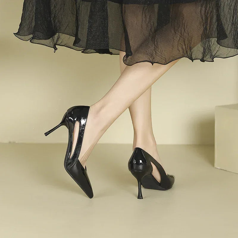 Pointed Stiletto Hollow High Heel - Viexta