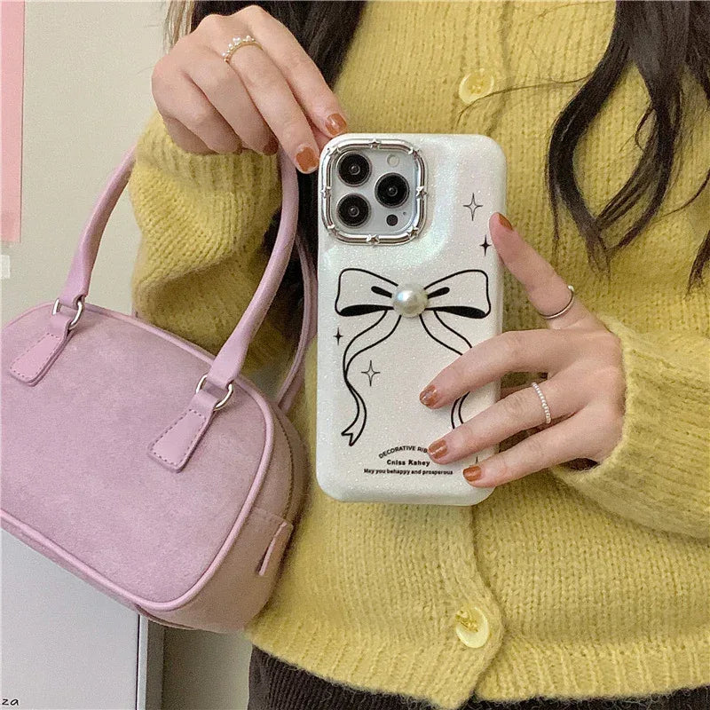 Line Bow Drop-resistant iPhone Case - Viexta