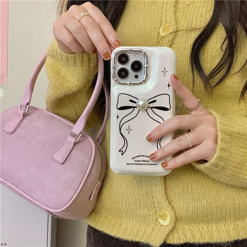 Line Bow Drop-resistant iPhone Case