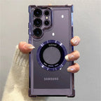 Magnetic Suction Airbag Electroplating Transparent Samsung Case - Viexta