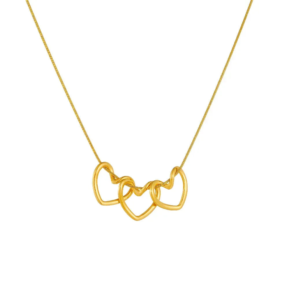 Simple Gold-plated Love Stainless Steel Necklace - Viexta