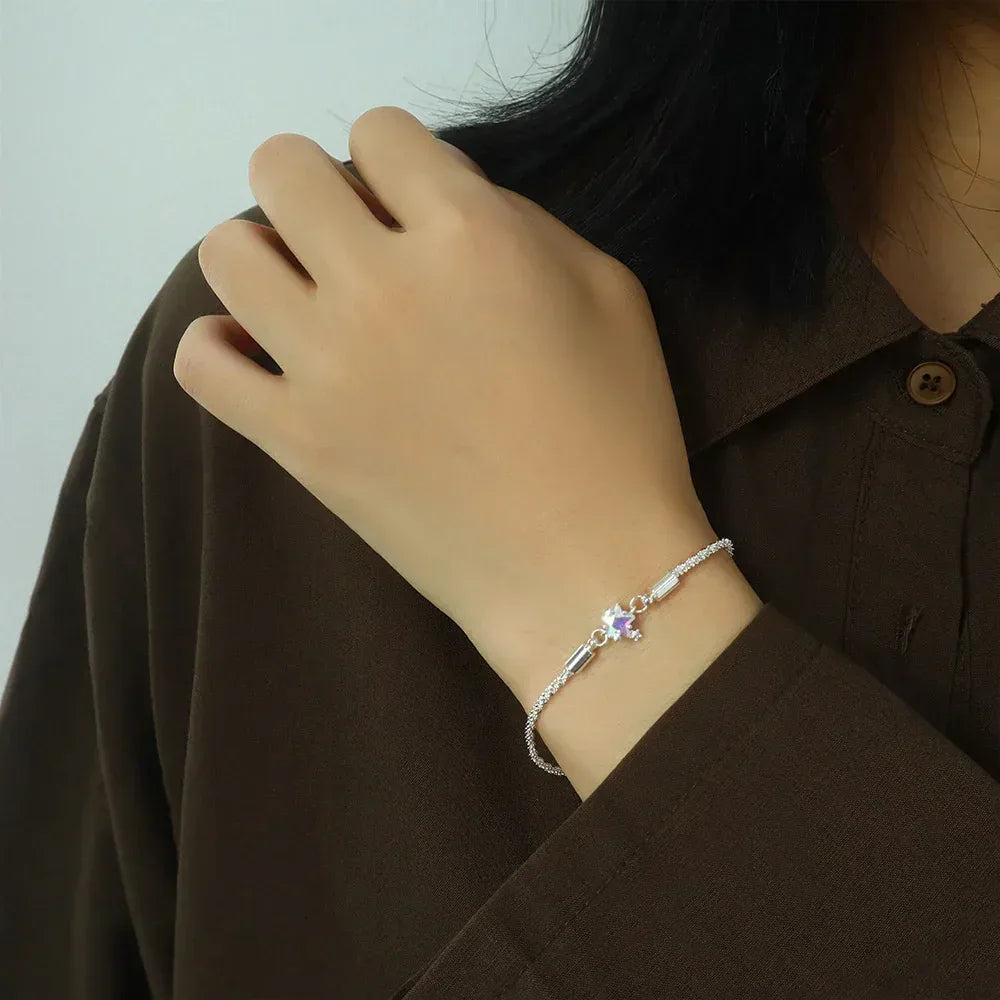 S925 Starry Moonstone Pentagram Bracelet - Viexta