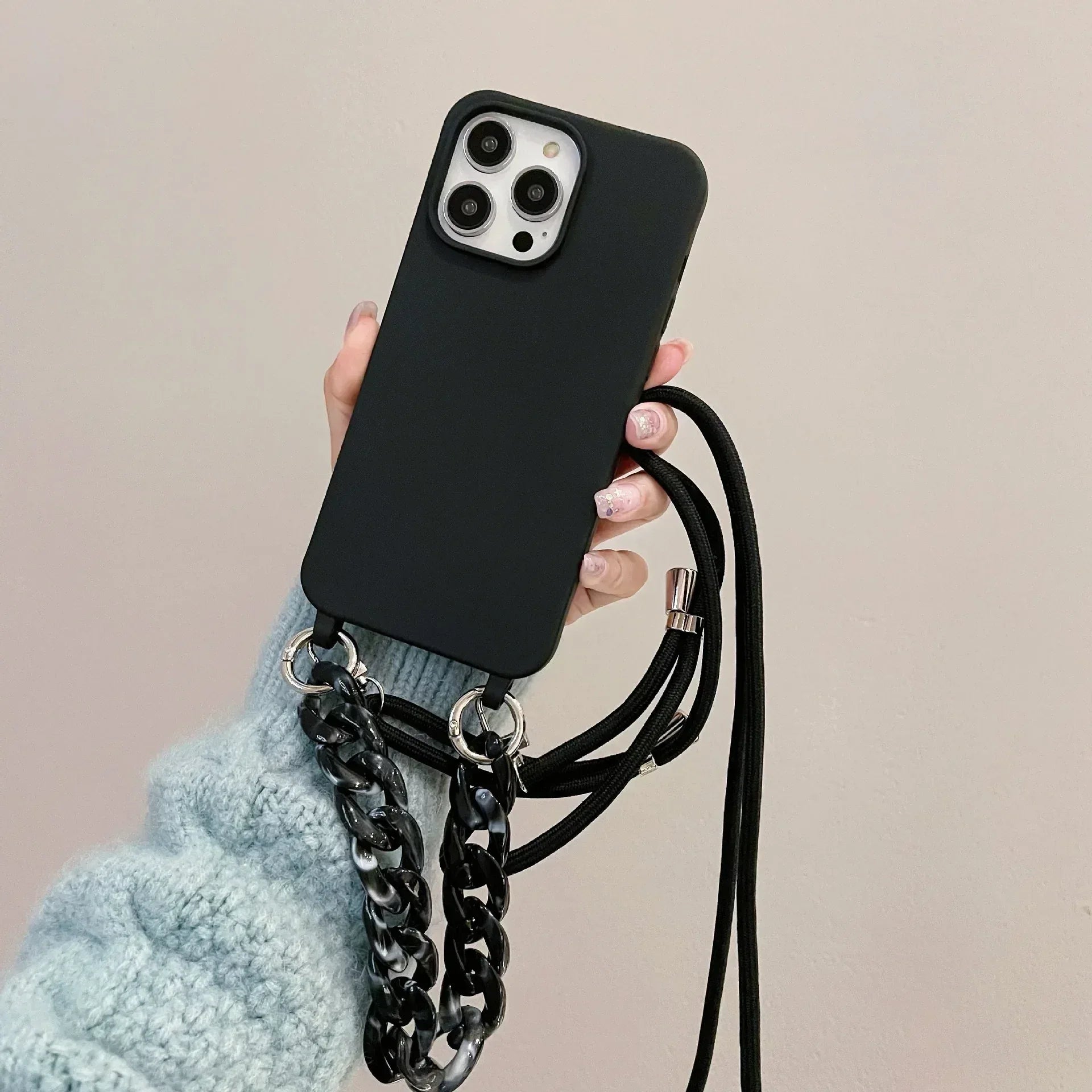 Candy Color Chain Lanyard Soft Lanyard iPhone Case - Viexta