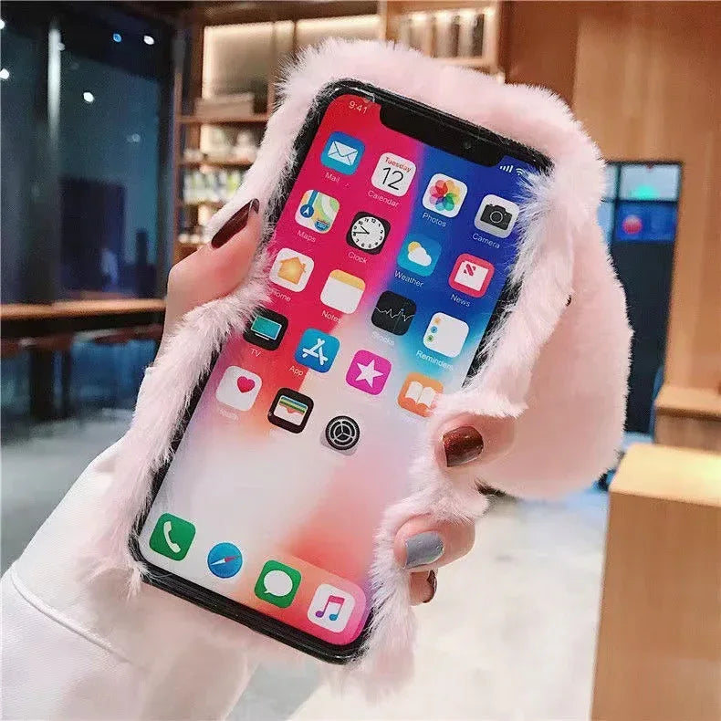 plush-loving-rabbit-drop-resistant-iphone-case - Viexta
