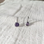 Sterling Silver Ear Hook Purple Earring - Viexta