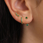 Women's Inlaid Zircon 18K Gold 6-piece Set Trendy Earrings