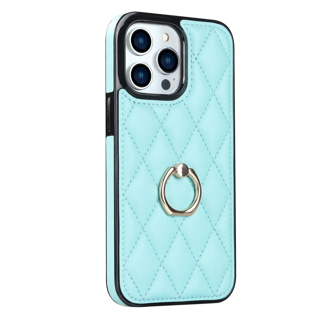 diamond-bracket-leather-iphone-case - Viexta