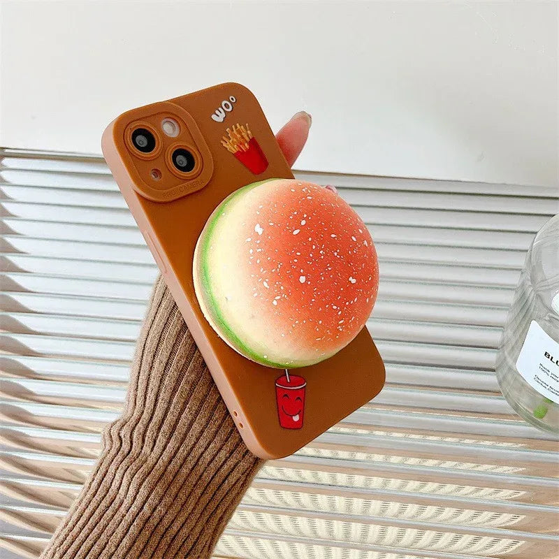 hamburger-decompression-squeezing-toy-iphone-case - Viexta