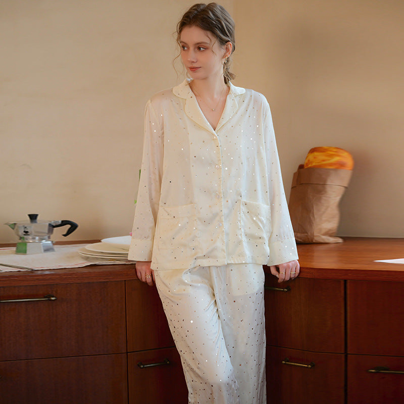 Long-sleeved Trousers Ice Silk Pajamas Suit