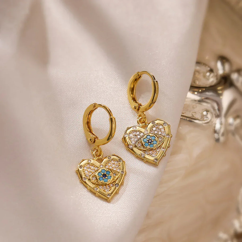 Evil Heart-shaped Necklace And Earrings Suite - Viexta