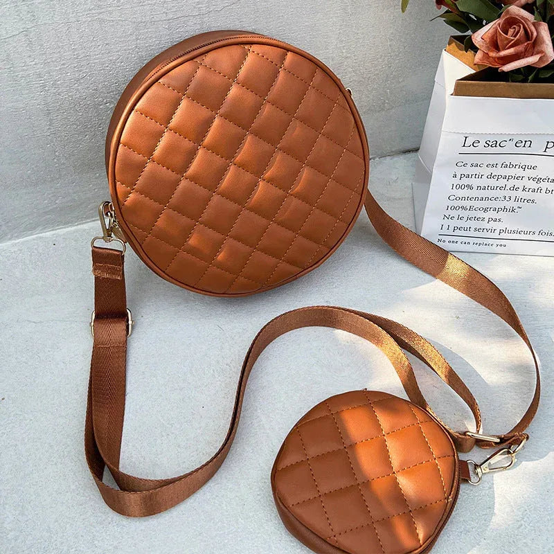 Plaid Rhombus Two-piece Bag - Viexta