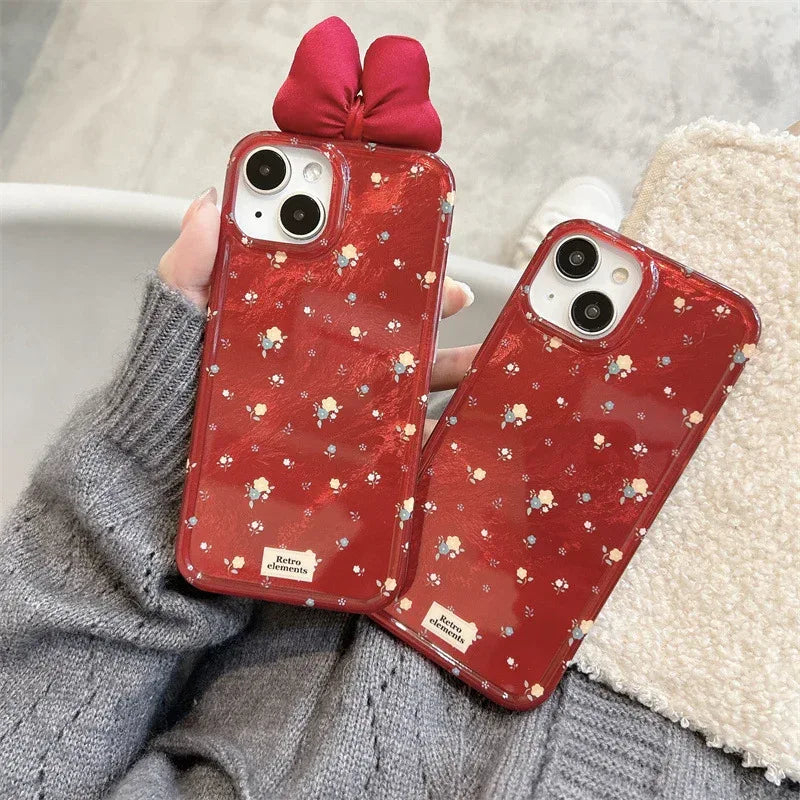 Red Floral iPhone Case - Viexta