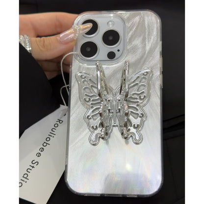 Aurora Three-dimensional Butterfly Bracket iPhone Case