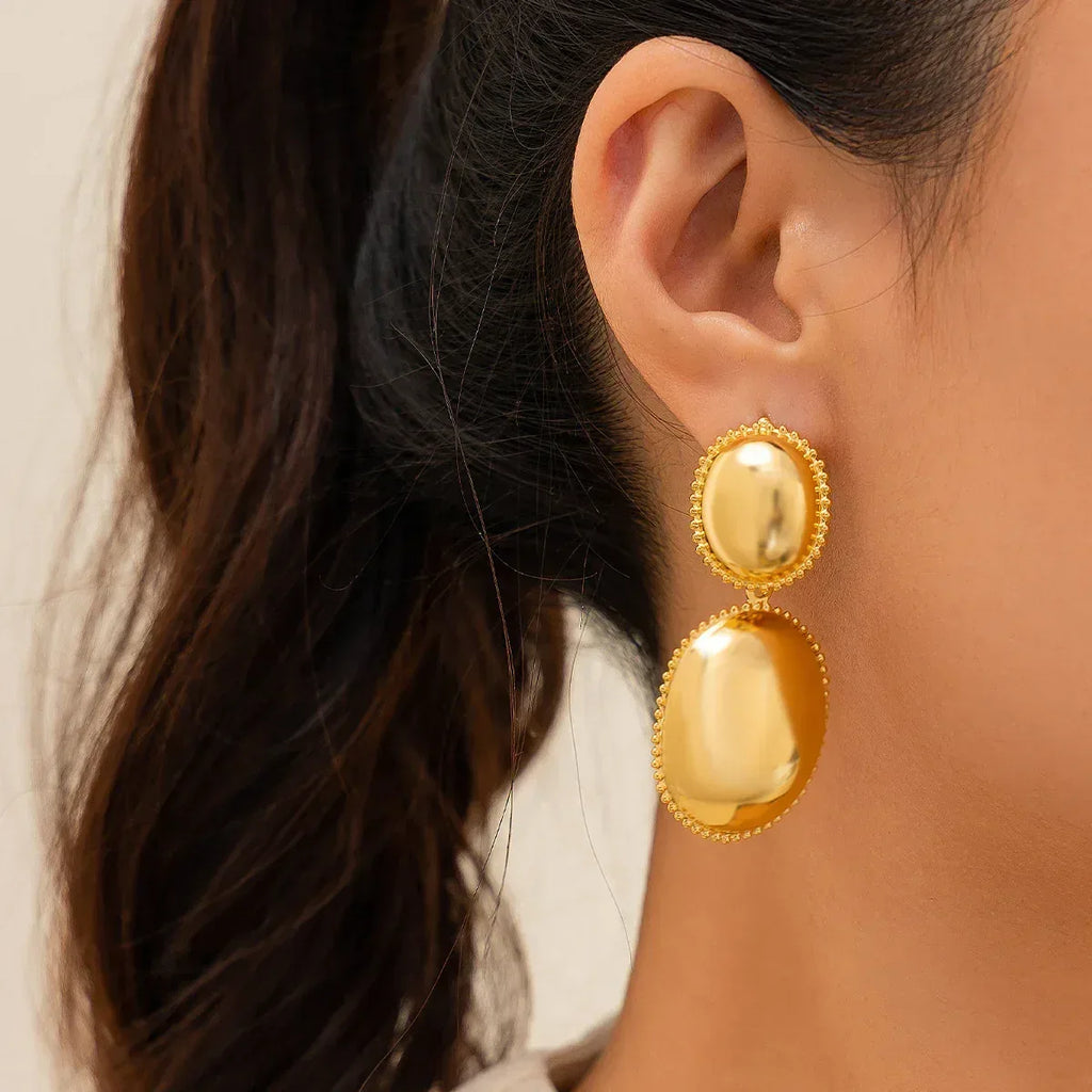 Glossy Water Drop Stud Earrings - Viexta