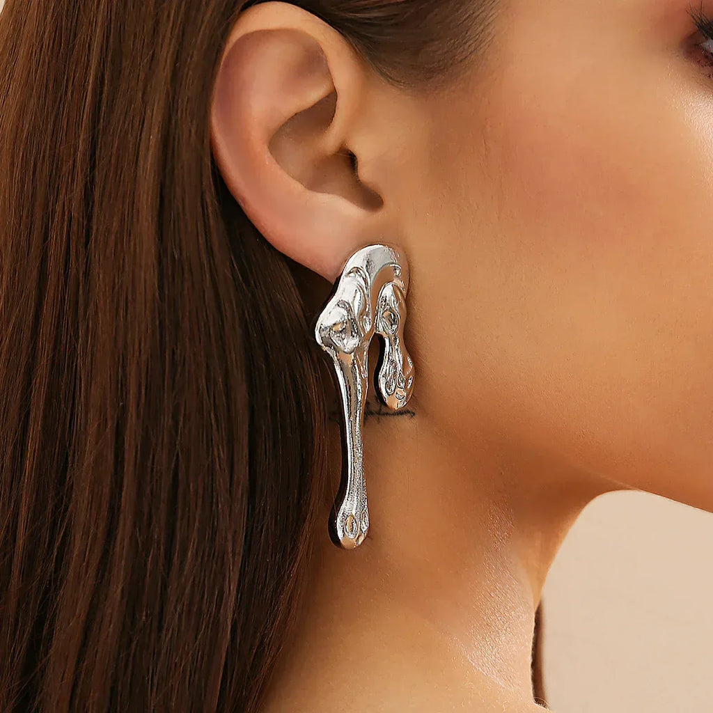 Lava Geometric Liquid Stud Earrings - Viexta