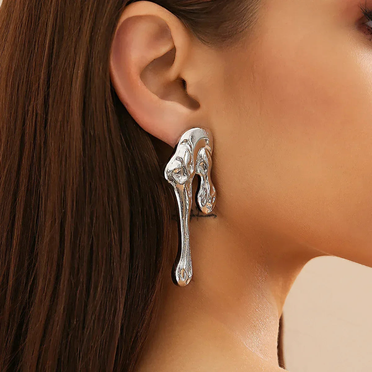 Lava Geometric Liquid Stud Earrings - Viexta