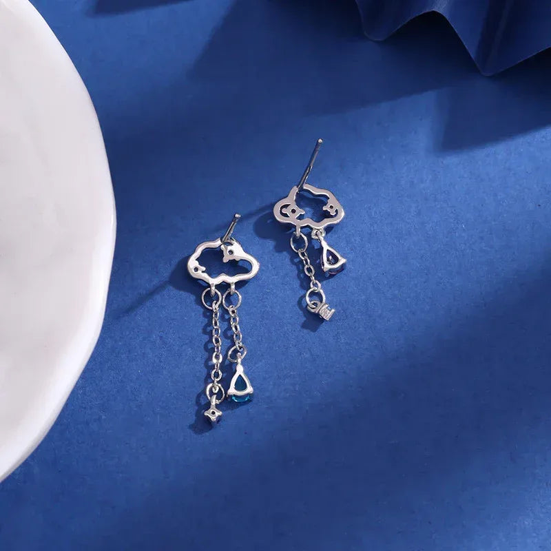 Hollow Cloud Tassel Stud Earrings For Women - Viexta