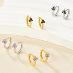 Color Zircon Flower Earrings - Viexta