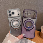 Edge Diamond Magnetic Quicksand Bracket Drop-resistant iPhone Case