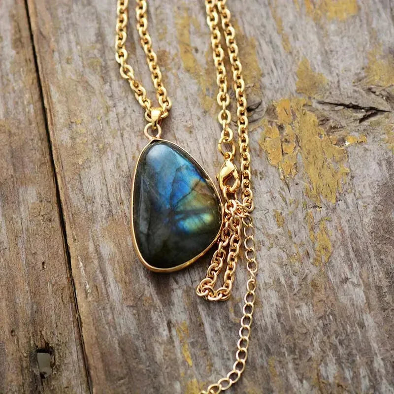 Natural Stone Pendant Necklace - Viexta