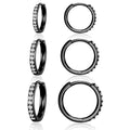 Three Pairs S925 Sterling Silver Huggies - Viexta