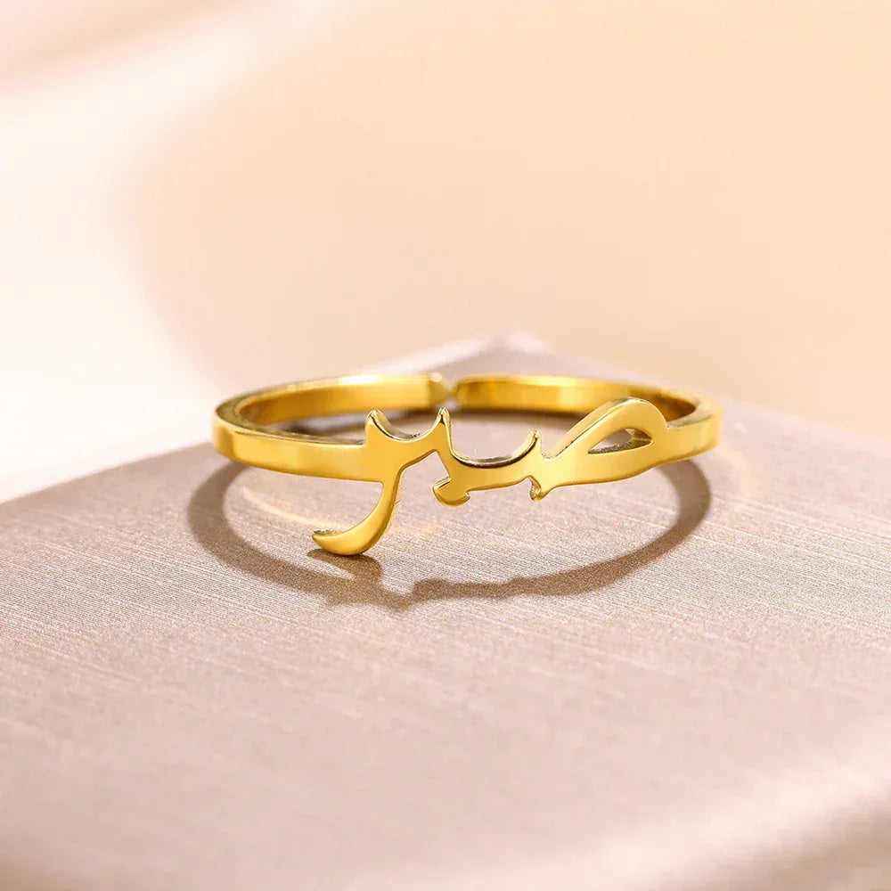 Arabic Stainless Steel Gold Plated Vintage Ring - Viexta