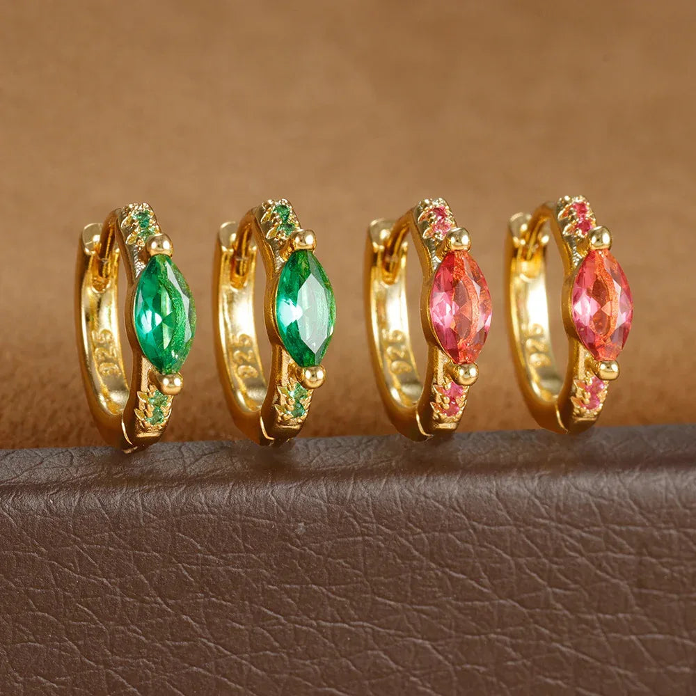 Multicolor Micro Inlaid Zircon Diamond Earrings - Viexta