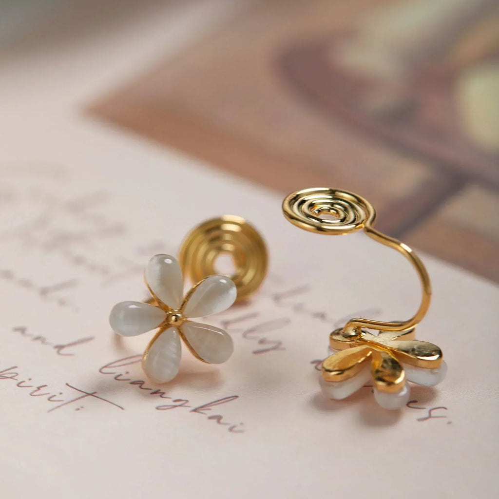 Opal Flower Stud Earrings - Viexta