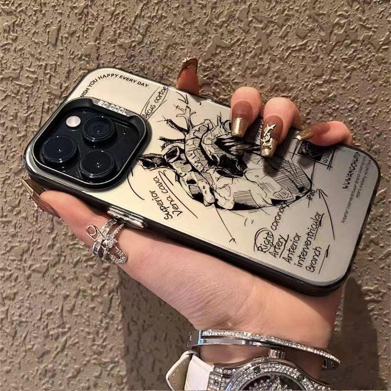 Structure Analysis Heart Tide Drop-resistant iPhone Case - Viexta