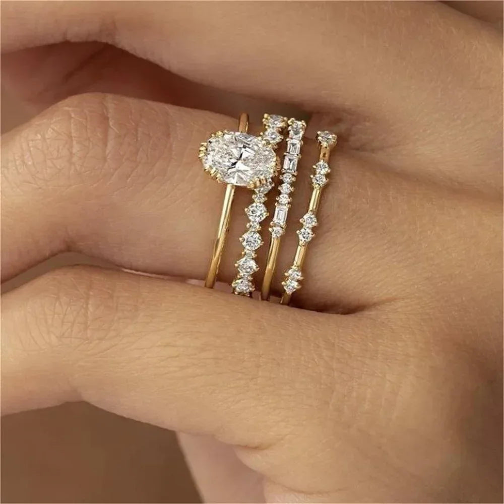 14k Four-piece Ring Set - Viexta
