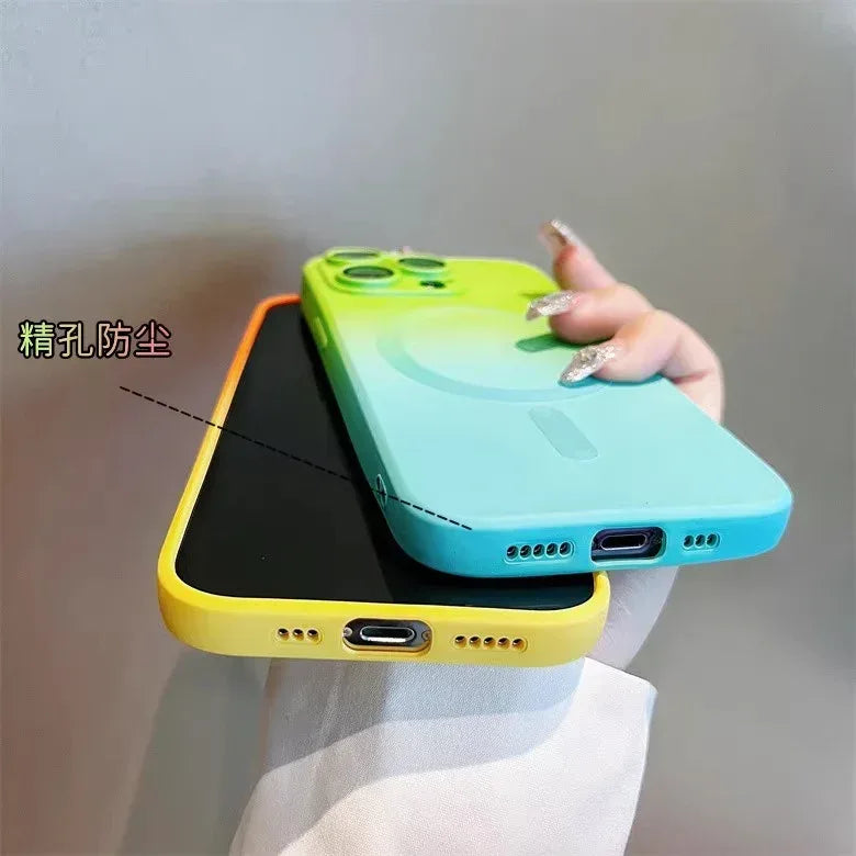 Gradient Two-color Liquid Magnetic iPhone Case - Viexta