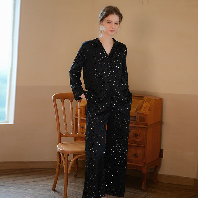 Long-sleeved Trousers Ice Silk Pajamas Suit