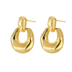 18K Retro Irregular Three-dimensional Geometric Stud Earrings