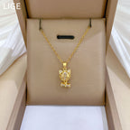 Full Diamond Bow Cat Earrings